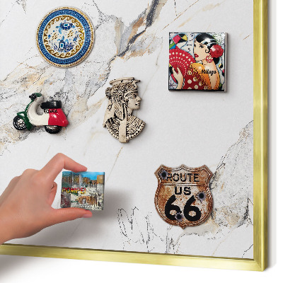 Pizarra magnética de pared en color oro Efecto mármol