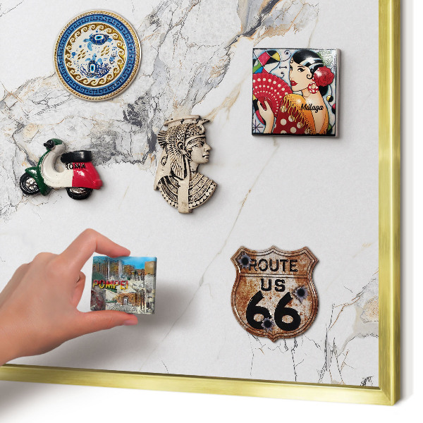 Pizarra magnética de pared en color oro Efecto mármol
