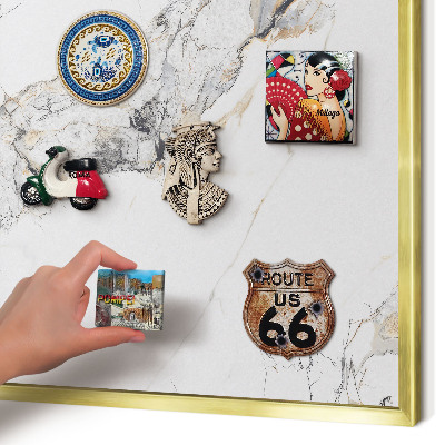 Pizarra magnética de pared en color oro Efecto mármol