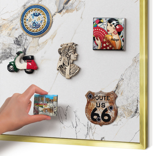 Pizarra magnética de pared en color oro Efecto mármol