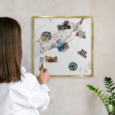 Pizarra magnética de pared en color oro Efecto mármol