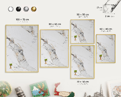 Pizarra magnética de pared en color oro Efecto mármol