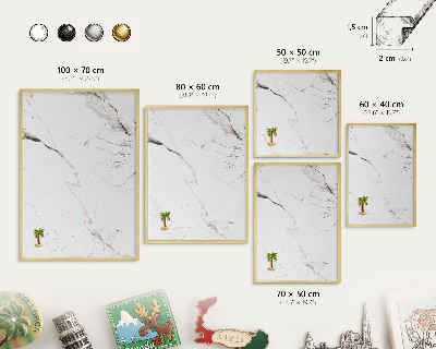 Tablero para imanes decorativo con marco dorado Elegancia moderna