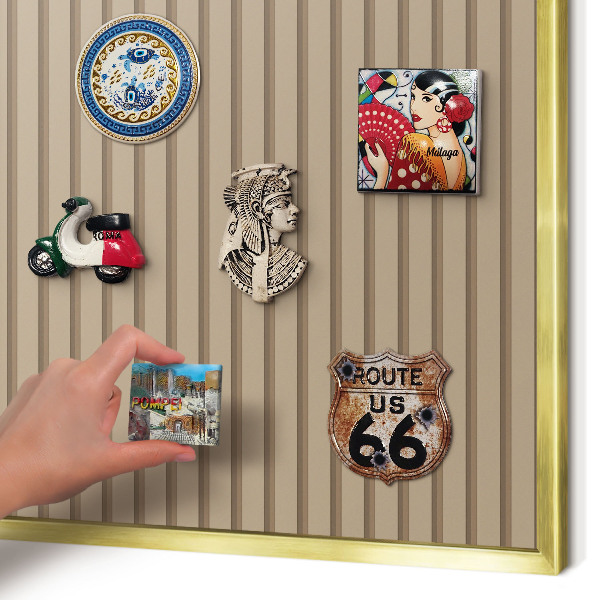 Pizarra magnética de pared en color oro Rayas verticales