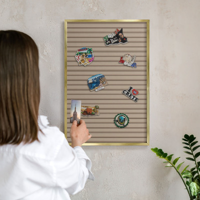 Pizarra magnética de pared en color oro Rayas verticales