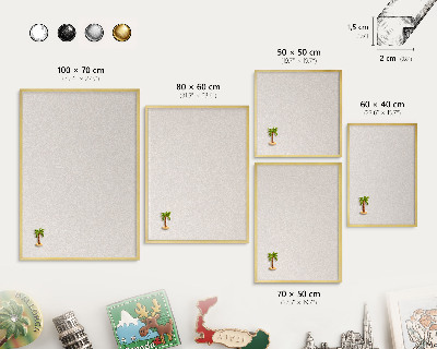 Tablero para imanes decorativo con marco dorado Textura cremosa