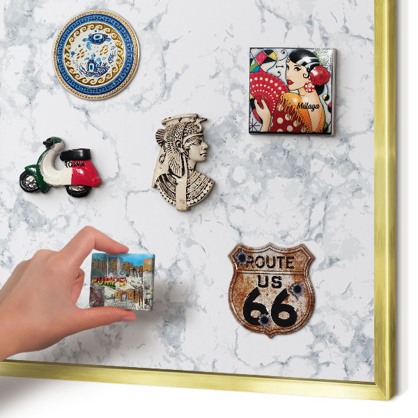 Pizarra magnética de pared en color oro Estética del mármol
