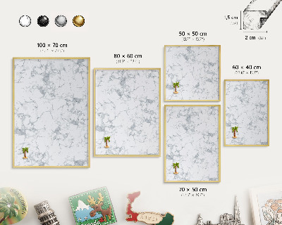 Pizarra magnética de pared en color oro Estética del mármol