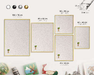 Tablero para imanes decorativo con marco dorado Puntos diminutos