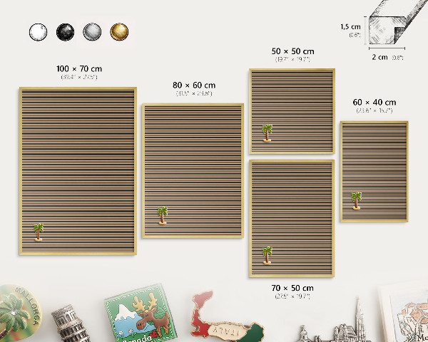 Pizarra magnética de pared en color oro Patrón geométrico