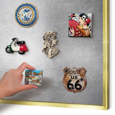 Tablero para imanes decorativo con marco dorado Superficie metálica