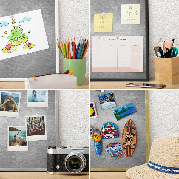 Tablero para imanes decorativo con marco dorado Superficie metálica