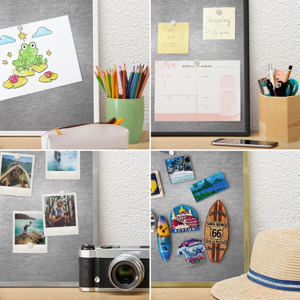 Tablero para imanes decorativo con marco dorado Superficie metálica