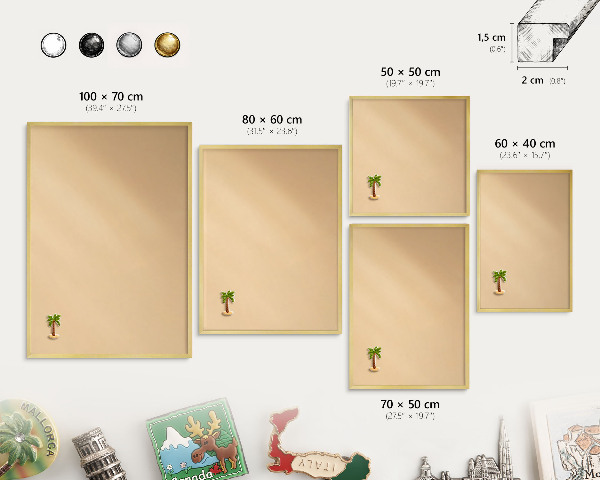 Pizarra magnética de pared en color oro Armonía cremosa