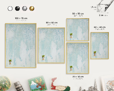 Tablero para imanes decorativo con marco dorado Abrasiones pastel