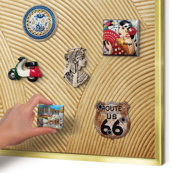 Pizarra magnética de pared en color oro Líneas estructurales