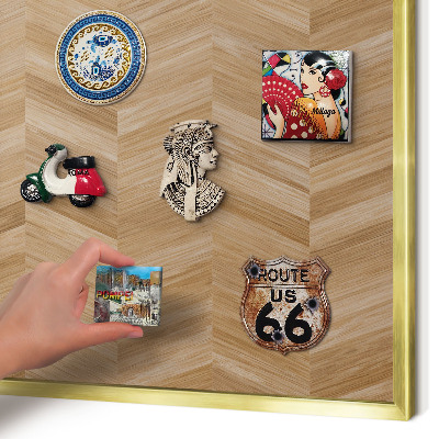 Tablero para imanes decorativo con marco dorado Espiga de madera