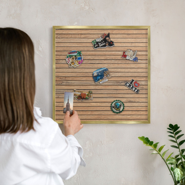 Tablero para imanes decorativo con marco dorado Tablas de madera