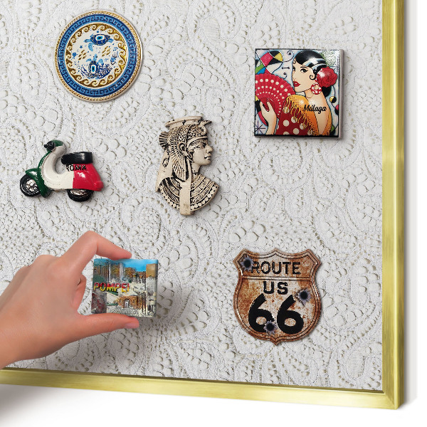 Pizarra magnética de pared en color oro Elegancia calada