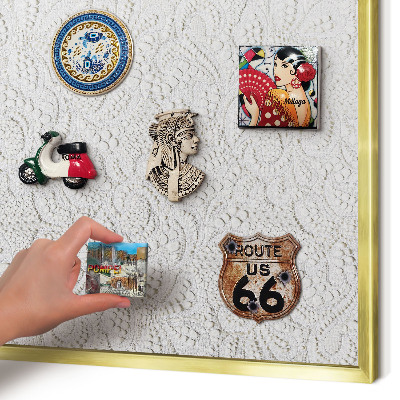 Pizarra magnética de pared en color oro Elegancia calada