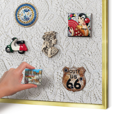 Pizarra magnética de pared en color oro Elegancia calada