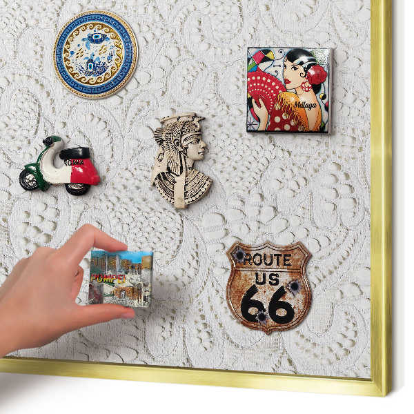 Pizarra magnética de pared en color oro Elegancia calada