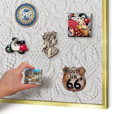 Pizarra magnética de pared en color oro Elegancia calada