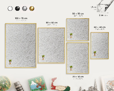 Pizarra magnética de pared en color oro Elegancia calada