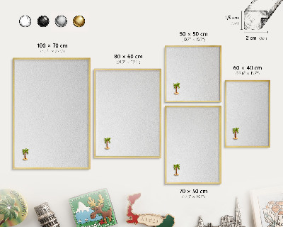 Pizarra magnética de pared en color oro Textura blanca
