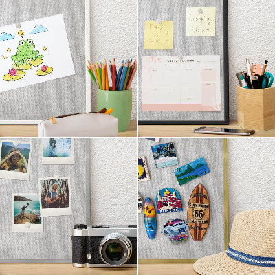 Tablero para imanes decorativo con marco dorado Elegancia sutil