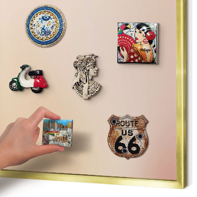 Tablero para imanes decorativo con marco dorado Beige suave