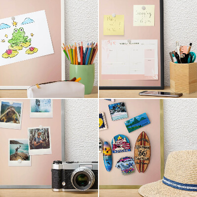 Tablero para imanes decorativo con marco dorado Beige suave