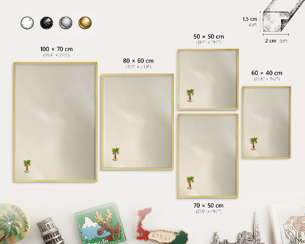 Pizarra magnética de pared en color oro Tono de niebla