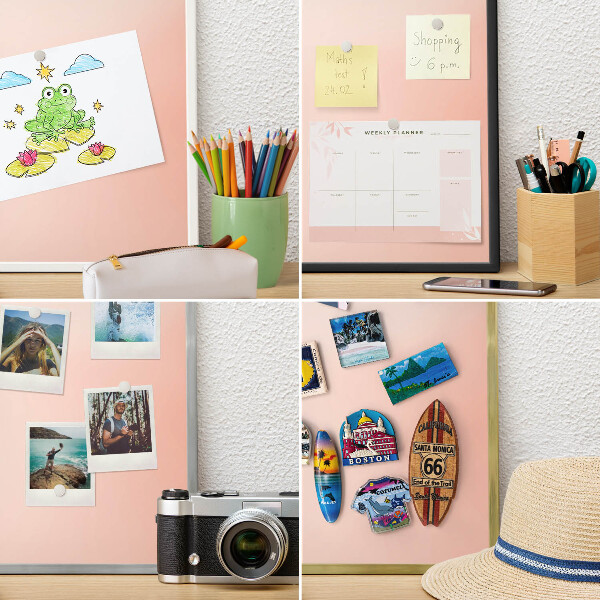 Tablero para imanes decorativo con marco dorado Encanto pastel
