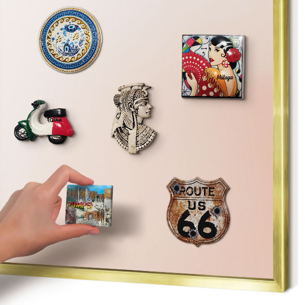 Tablero para imanes decorativo con marco dorado Encanto pastel