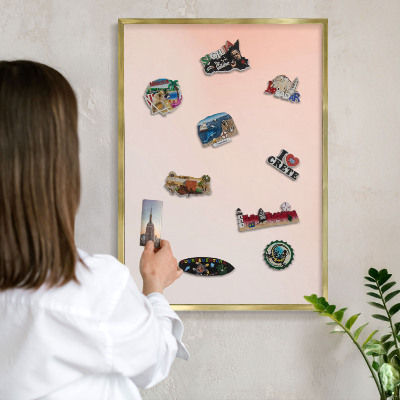 Tablero para imanes decorativo con marco dorado Encanto pastel
