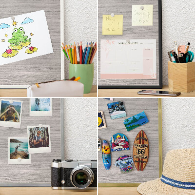 Tablero para imanes decorativo con marco dorado Textura de madera