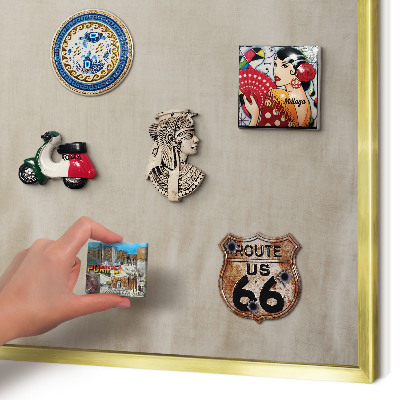 Tablero para imanes decorativo con marco dorado Beige tranquilo