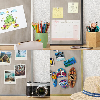 Tablero para imanes decorativo con marco dorado Beige tranquilo