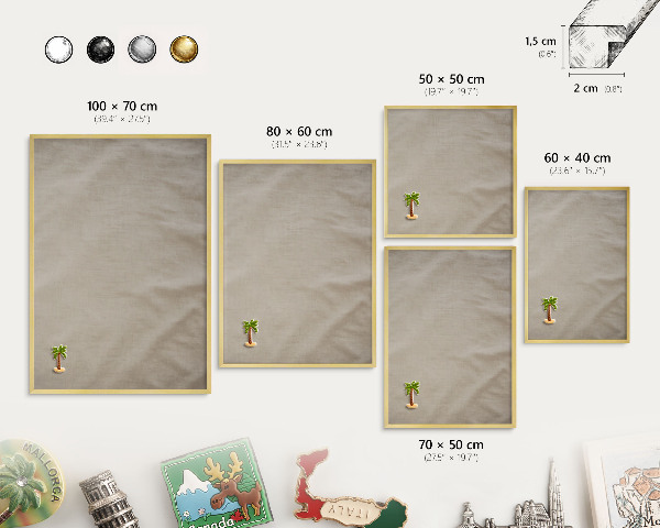 Tablero para imanes decorativo con marco dorado Beige tranquilo