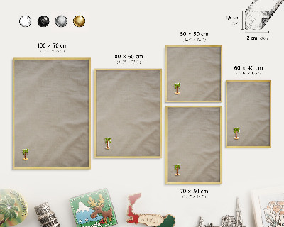 Tablero para imanes decorativo con marco dorado Beige tranquilo