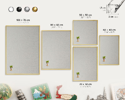 Pizarra magnética de pared en color oro Patrón de la planta