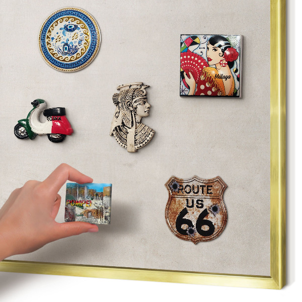 Pizarra magnética de pared en color oro Elegancia gris