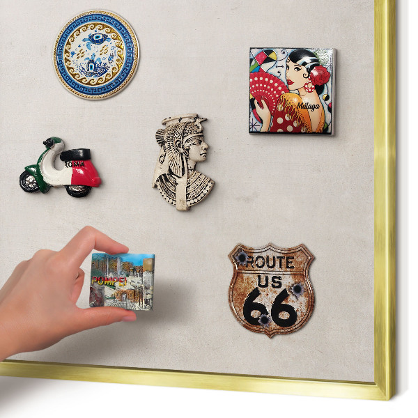 Pizarra magnética de pared en color oro Elegancia gris