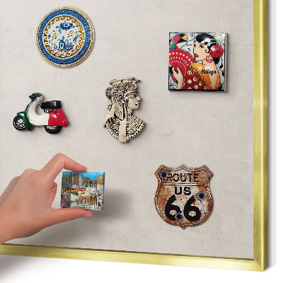Pizarra magnética de pared en color oro Elegancia gris
