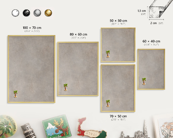 Pizarra magnética de pared en color oro Elegancia neutral