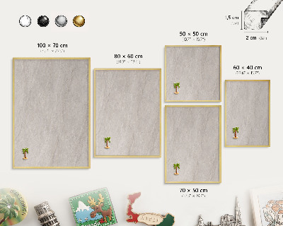 Tablero para imanes decorativo con marco dorado Elegancia delicada