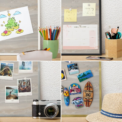 Tablero para imanes decorativo con marco dorado Textura de mármol