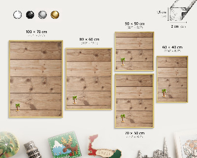 Pizarra magnética de pared en color oro Textura de madera
