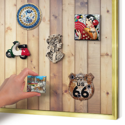 Pizarra magnética de pared en color oro Tablas de madera